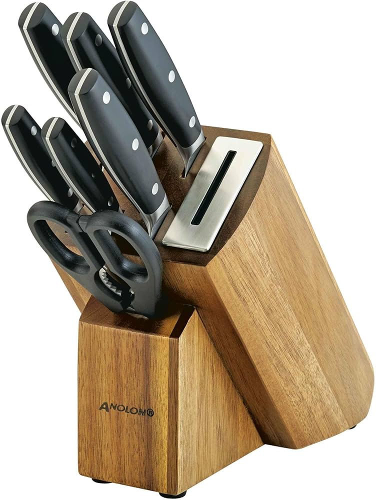 ノジアノンジアミンタイプ ブラウン3本セット Amazon.com: Anolon AlwaysSharp Japanese Steel Knife Block Set with